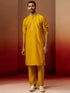 Men Mustard Silk 3-Piece Nehru Jacket Set
